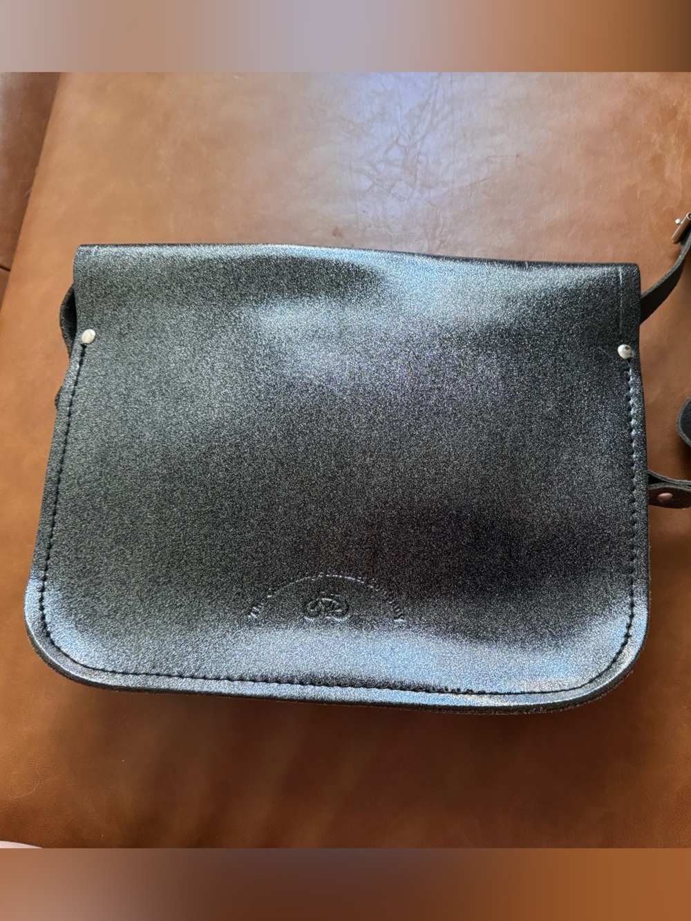 The Cambridge Satchel Company Metallic Black Leather Crossbody - Picture 3 of 8